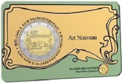 2 € commémorative 2023 Belgique pour commémorer l'Art Nouveau à Bruxelles coincard nl