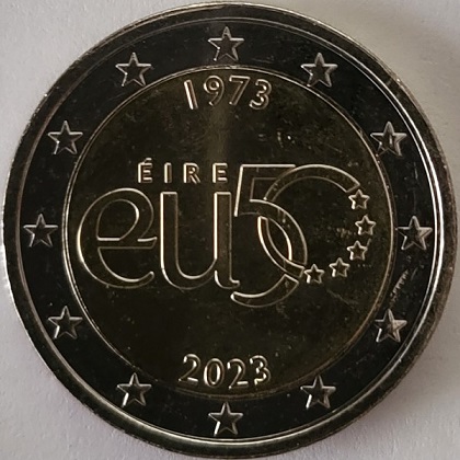 2 € commémorative 2023 Irlande pour commémorer le 50e anniversaire de l'adhésion à l'UE