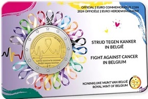 2 € commémorative 2024 Belgique combattre le cancer en Belgique coincard nl
