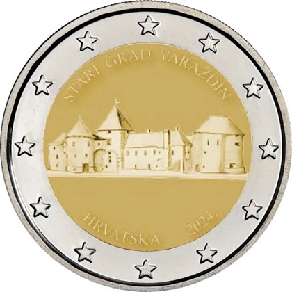 2 € euro commémorative Croatie 2024 consacrée à la ville de Varaždin et sa forteresse