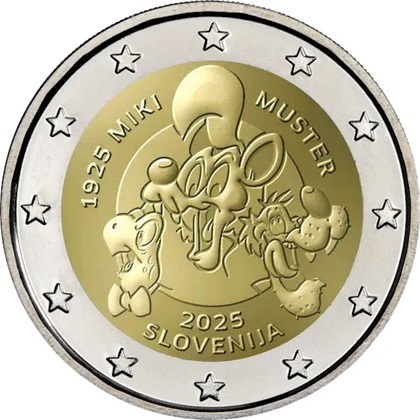 2 euro commémorative 2025 Slovénie pour le Centenaire de la naissance de Miki Muster