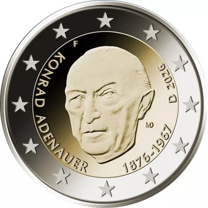 2 euro commémorative 2026 Allemagne dédiée à Konrad Adenauer