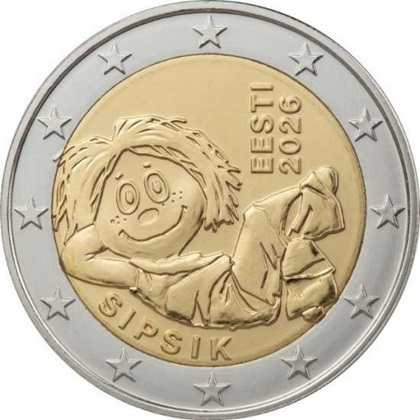 2 euro commémorative 2026 Estonie dédiée à Sipsik