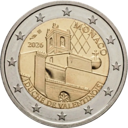 2 euro commémorative Monaco 2026 dédiée au duché de Valentinois