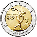 pièce 2 euro commémorative 2004 Grèce